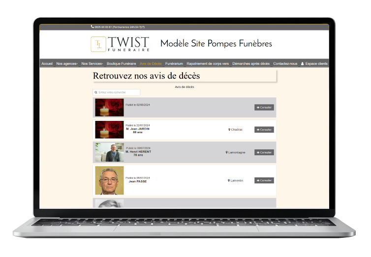 logiciel funeraire Twist funeraire pompes funebres